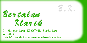 bertalan klarik business card